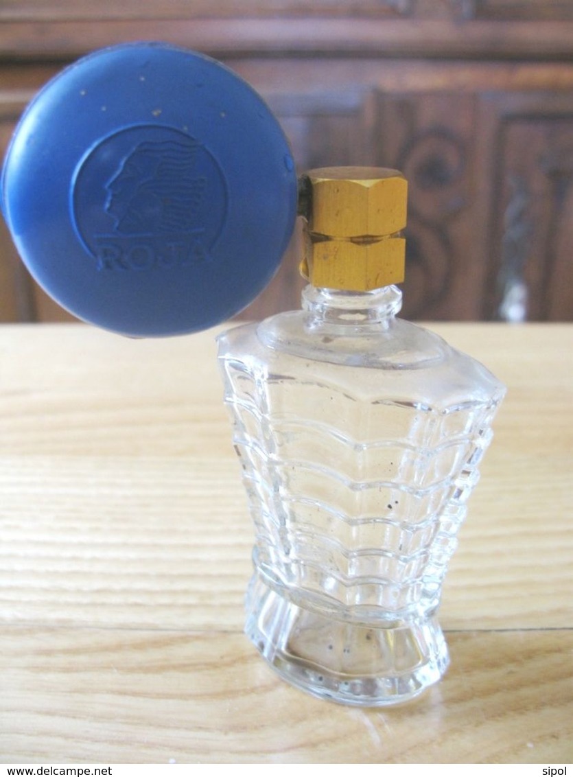 Vaporisateur ROJA  Verre Moulé Bouchon Doré Poire Caoutchouc Bleue - Accessories