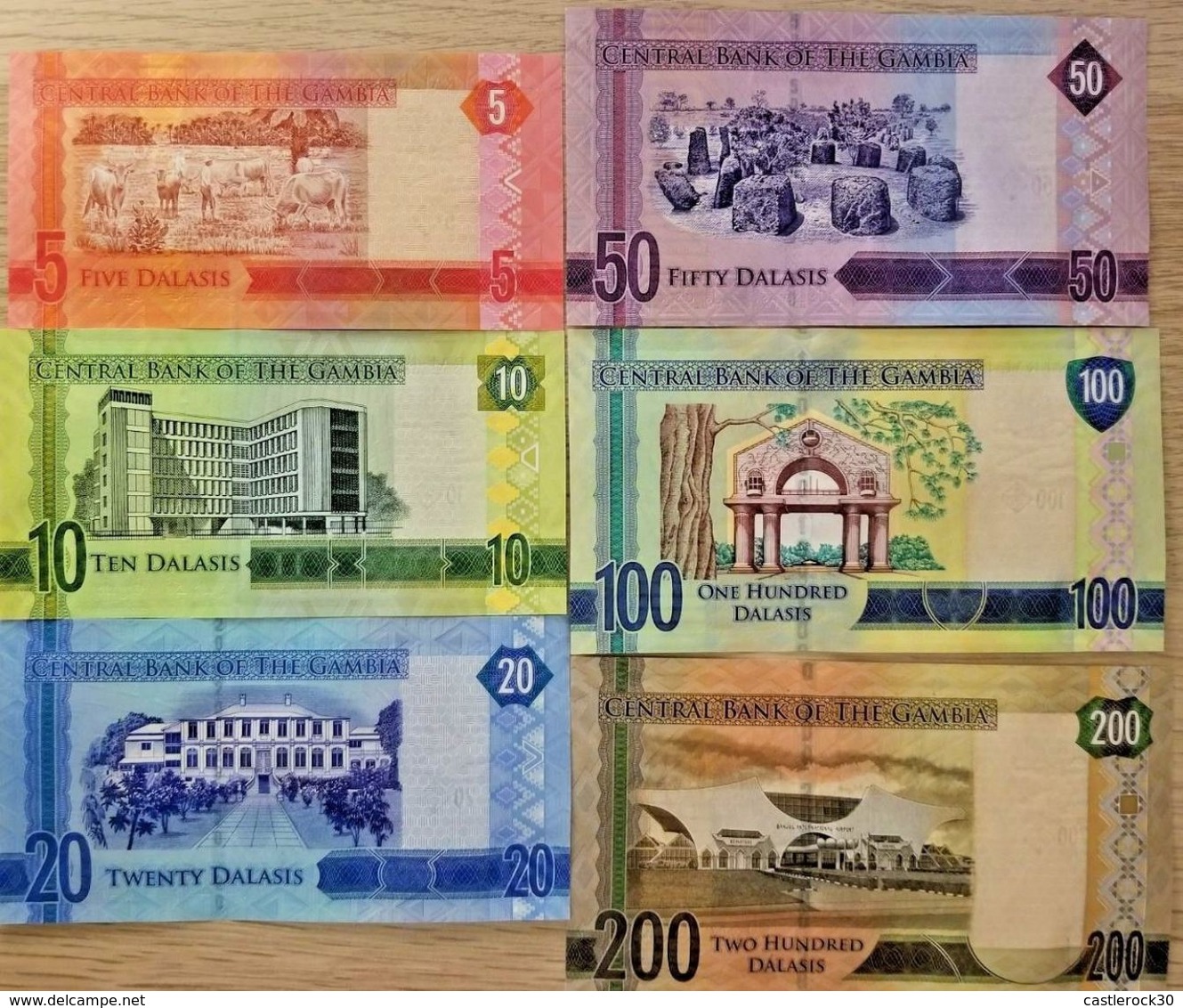 C) GAMBIA BANK NOTES 6 PC SET UNC ND 2015 - Gambie