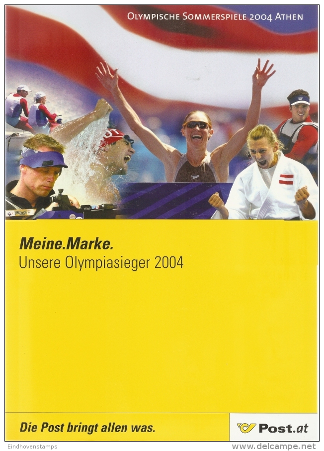 Austria 2004 Olympic Games Athens Leaflet Showing Austria Gold-medal Winners, 20 Stamps In One Sheet - Verano 2004: Atenas - Paralympic