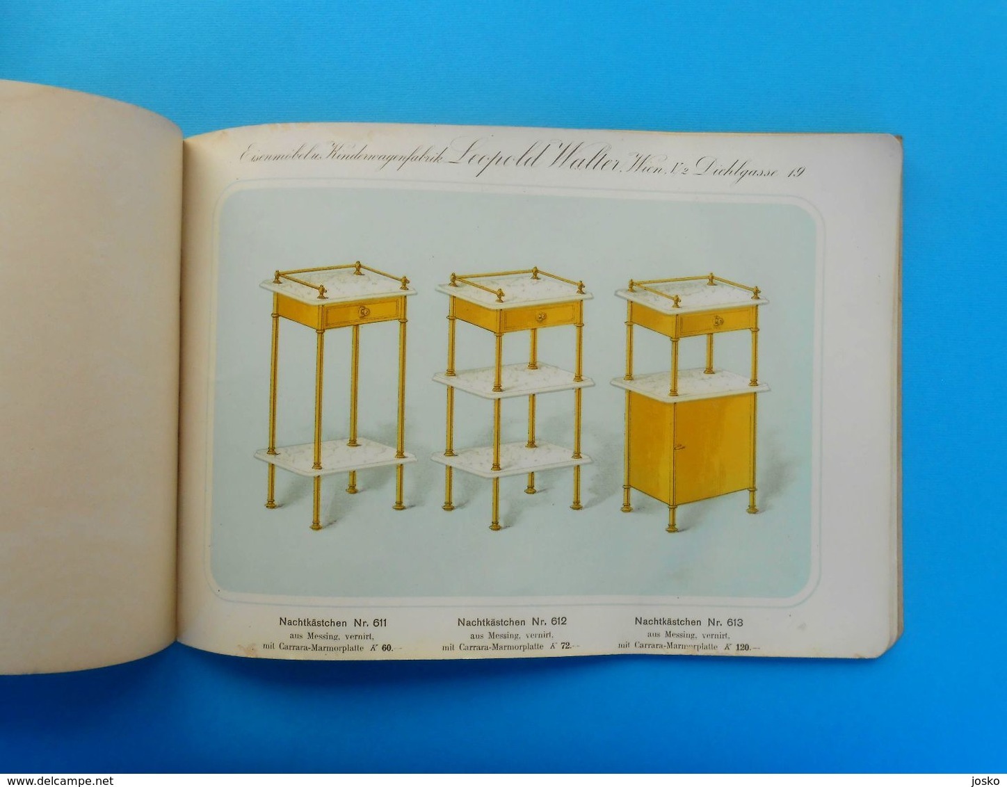 LEOPOLD WALTER (WIEN) MESSINGMOBEL FABRIK Austria antique catalog 1880s * Brass furniture Osterreich katalog Vienna RR