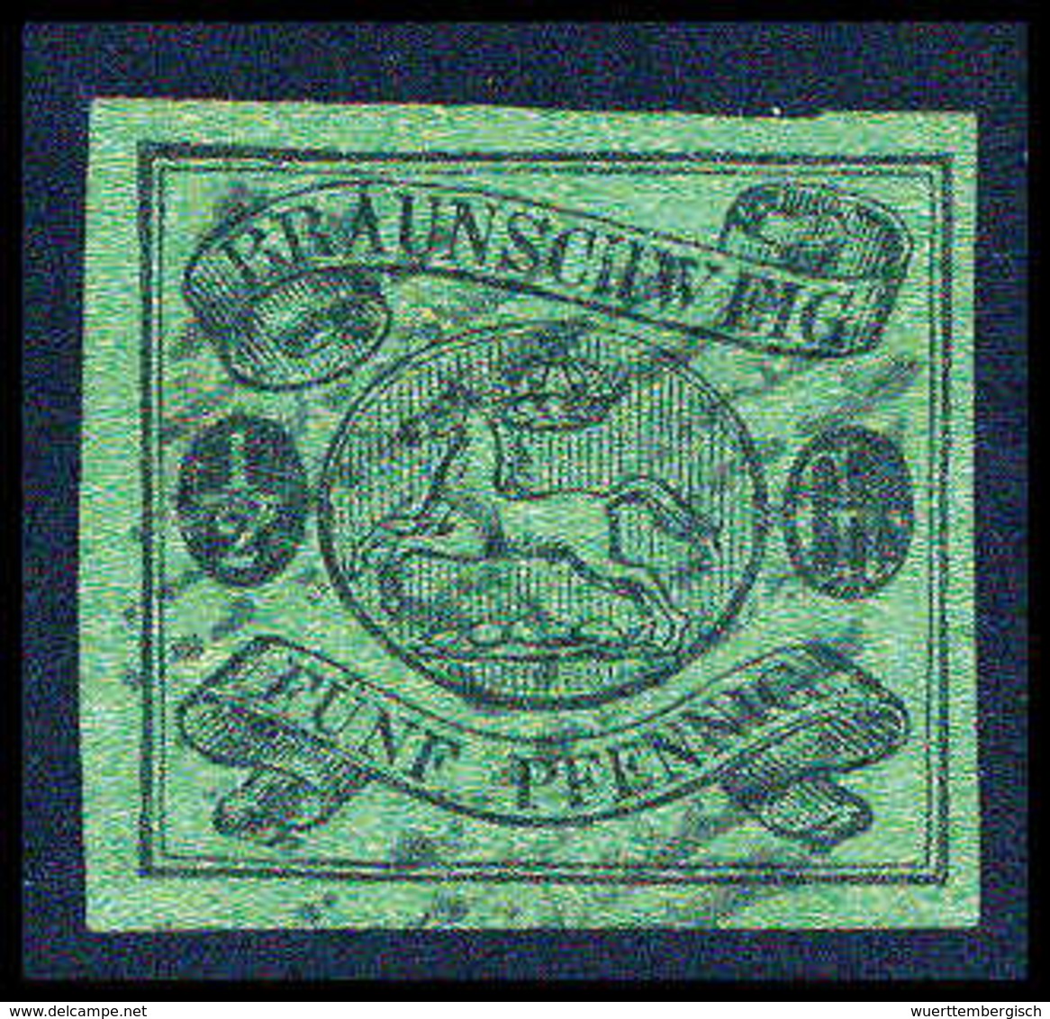 Gest. ½ Gr., Breitrandiges Luxusstück Mit Zentr. Stempel "8" BRAUNSCHWEIG, Fotobefund Lange BPP.<br/><b>Katalogpreis: 30 - Autres & Non Classés