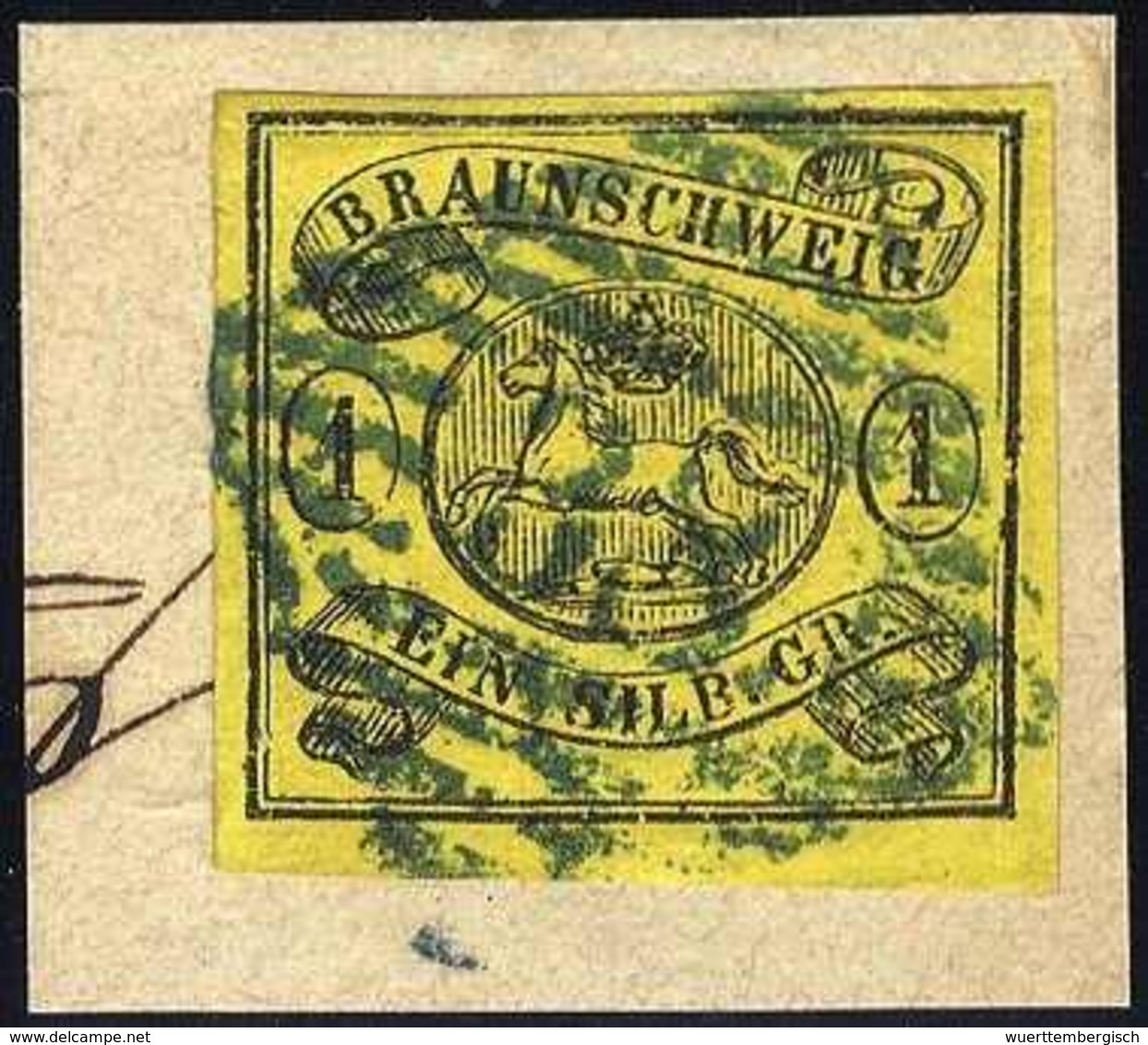 Briefst. 1 Sgr., Besonders Schönes Luxus-Bfstk. Mit Leuchtend Blauem Stempel "38" SCHOEPPENSTEDT, Befund Lange BPP.<br/> - Autres & Non Classés