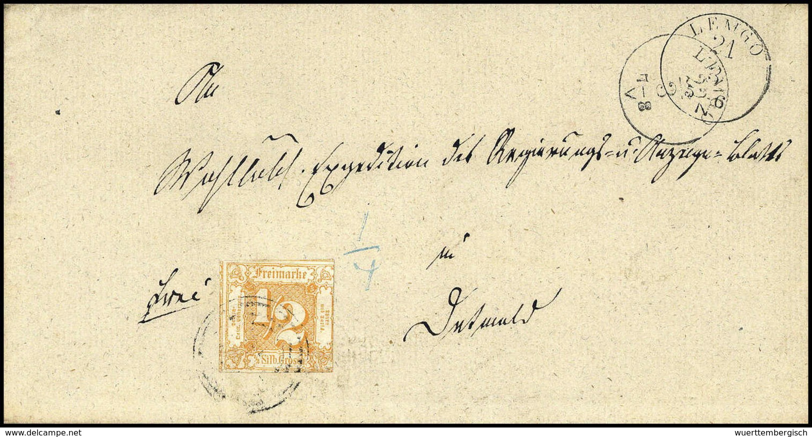 ½ Sgr., Prachtbrief Von Lemgo Nach Detmold. (Michel: 28) - Other & Unclassified