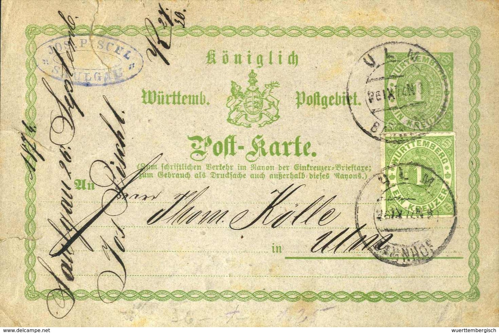 Beleg 1 Kr., Kab.-Stück Als Wertstufengl. Zusatzfrankatur Auf Postkarte 1 Kr. Grün, Seltene Verwendung Im Ortsverkehr Mi - Other & Unclassified