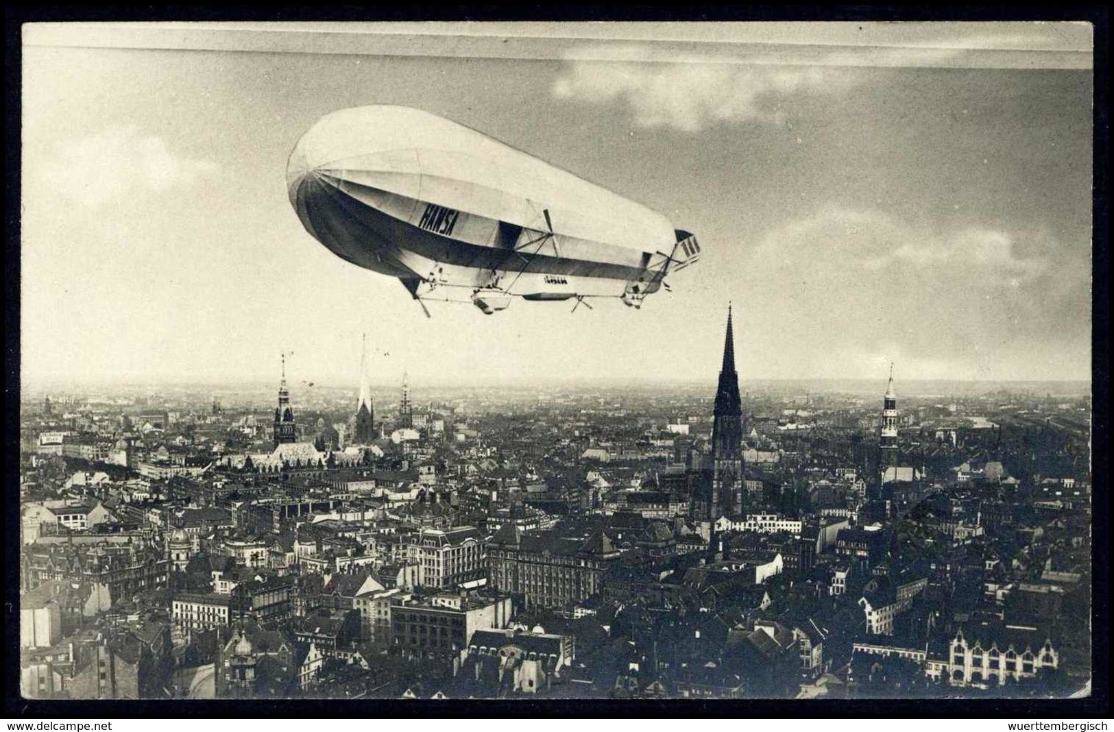 Beleg 1913, Luftschiff "Hansa" LZ13, Tadellose Ansichtskarte "Zeppelin über Hamburg" Mit Bordpoststempel Type II Vom 22. - Autres & Non Classés