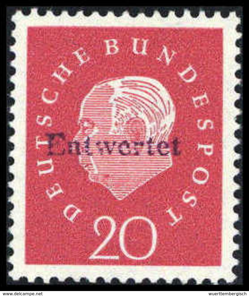 ** 20 Pfg., Amtlicher Versuchsdruck Mit Handstempel-Aufdruck "Entwertet", Tadellos Postfr., Sign. Schlegel BPP.<br/><b>K - Other & Unclassified