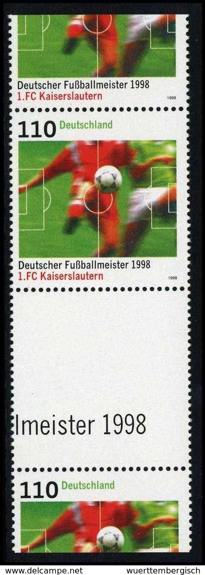 ** 1998, Fußballmeister, Tadellos Postfr. Senkr. Zwischenstegpaar (aus Verschnittenem Druckbogen). (Michel: 2010ZS) - Autres & Non Classés