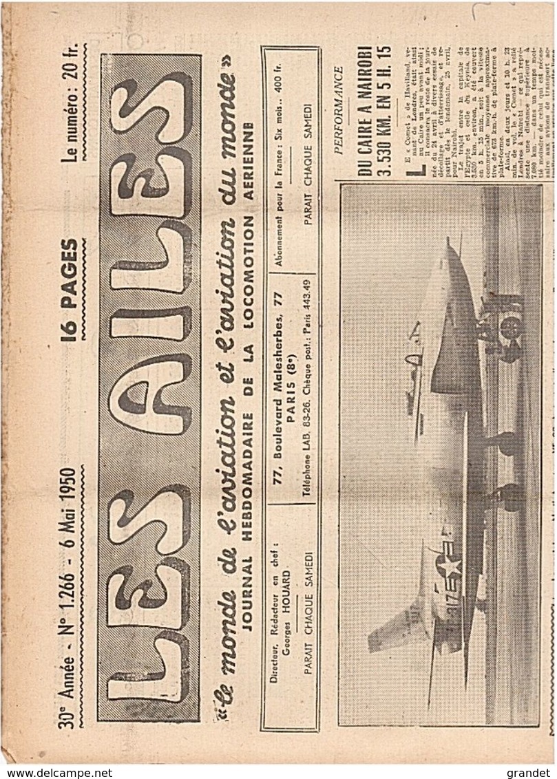 LES AILES - AVIATION - N° 1266 - 1950. - Vliegtuig