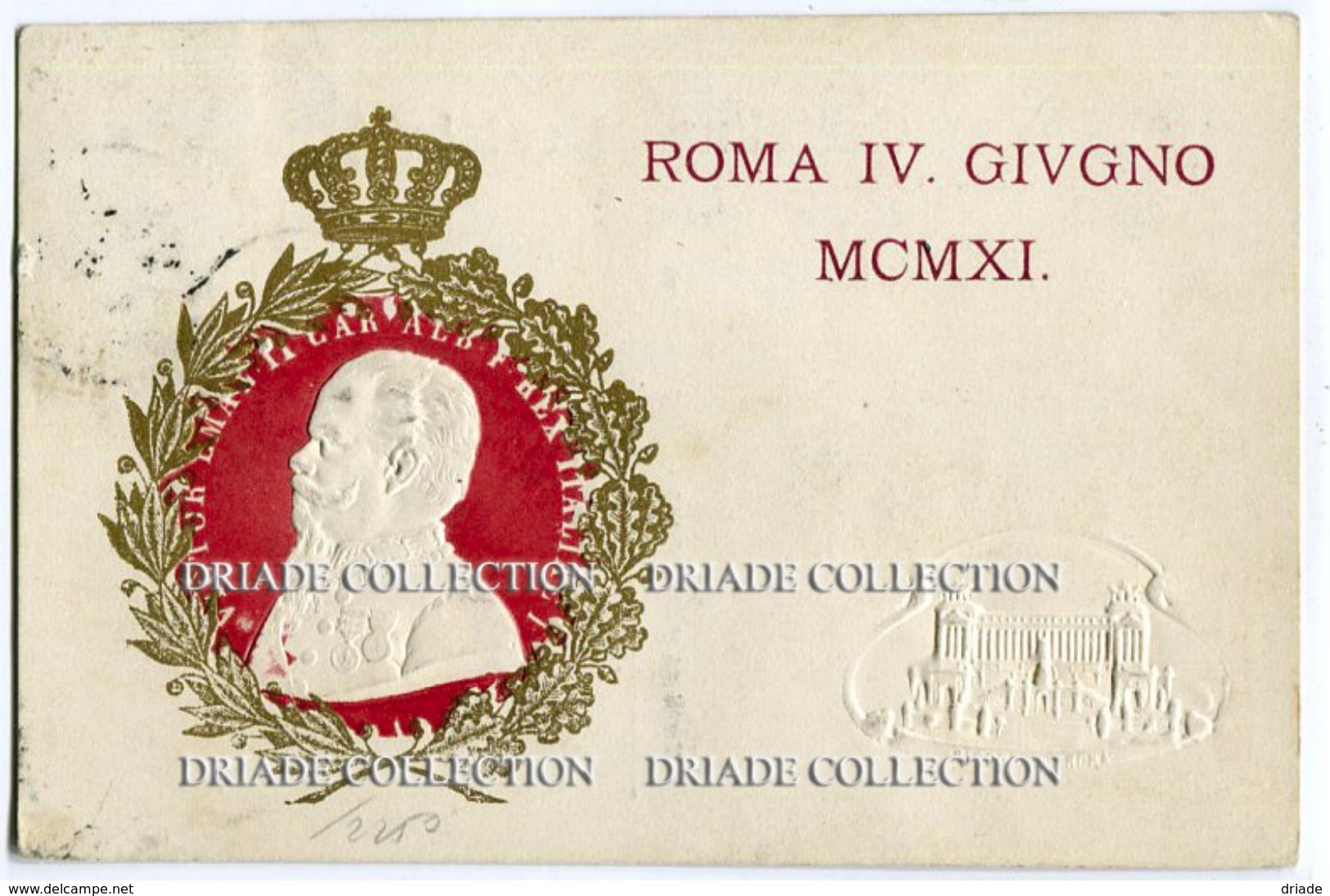 FRANCOBOLLO 5 CENT.CINQUANTENARIO UNITà D'ITALIA E INAUGURAZIONE MONUMENTO VITTORIO EMANUELE II ROMA 4 GIUGNO 1911 - Exhibitions