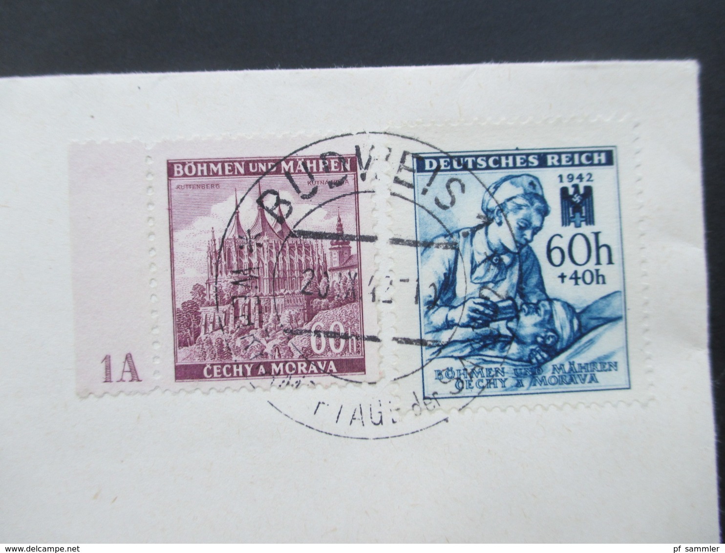 Böhmen Und Mähren MiF Nr. 27 Mit Plattennummer 1A SST Budweis 1 Wehrkampftage Der SA 1942 - Cartas & Documentos
