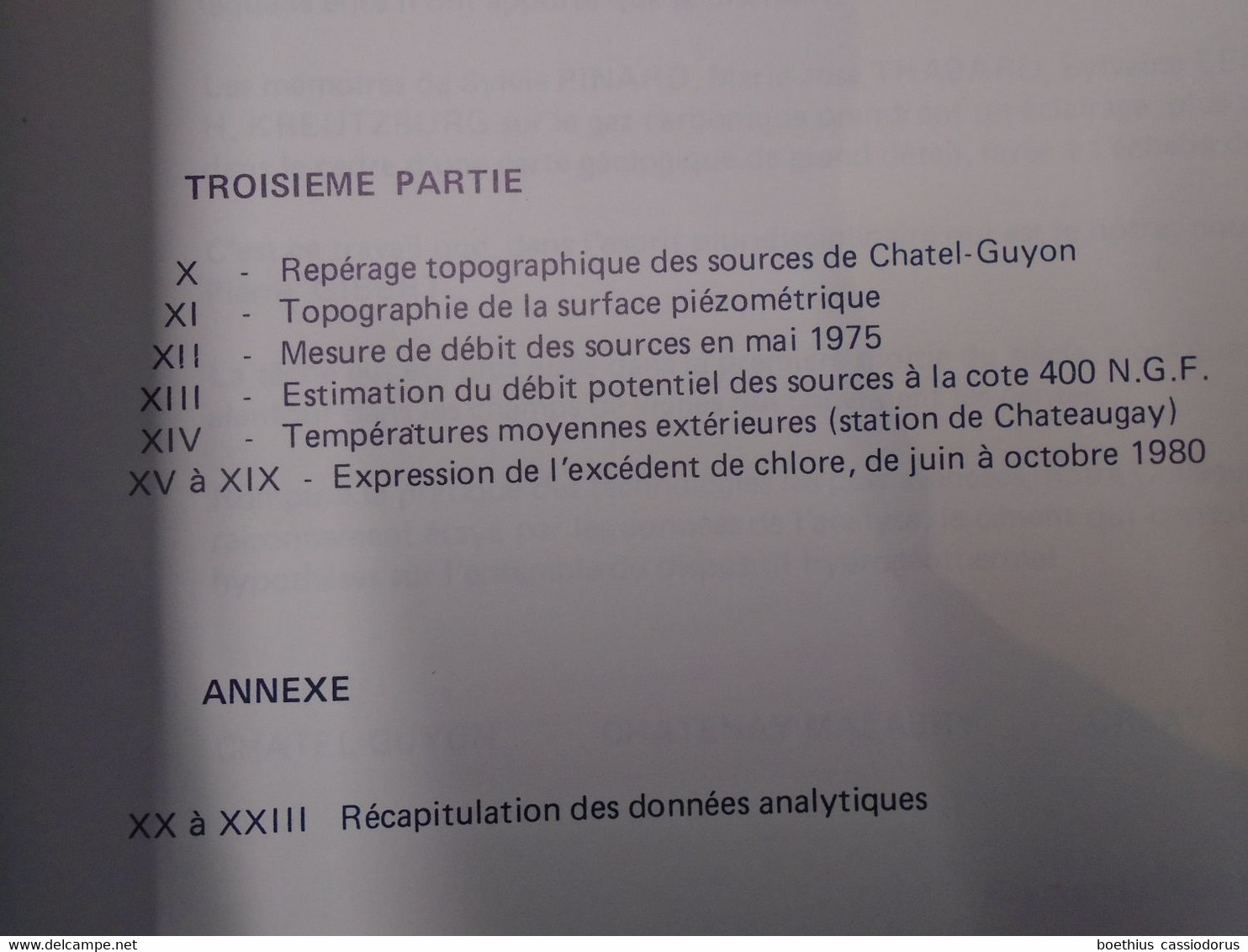RECHERCHES SUR LES EAUX THERMALES  DE CHATEL-GUYON (PUY-DE-DÔME)  tome II