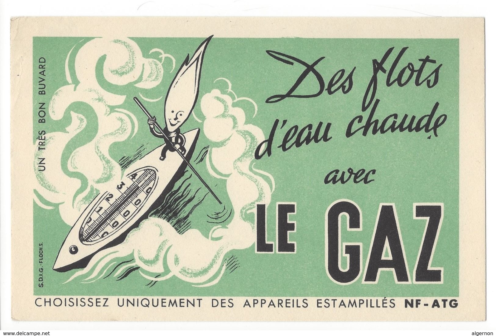 B38- Buvard Des Flots D'eau Chaude Avec Le GAZ Thermomètre - Electricité & Gaz