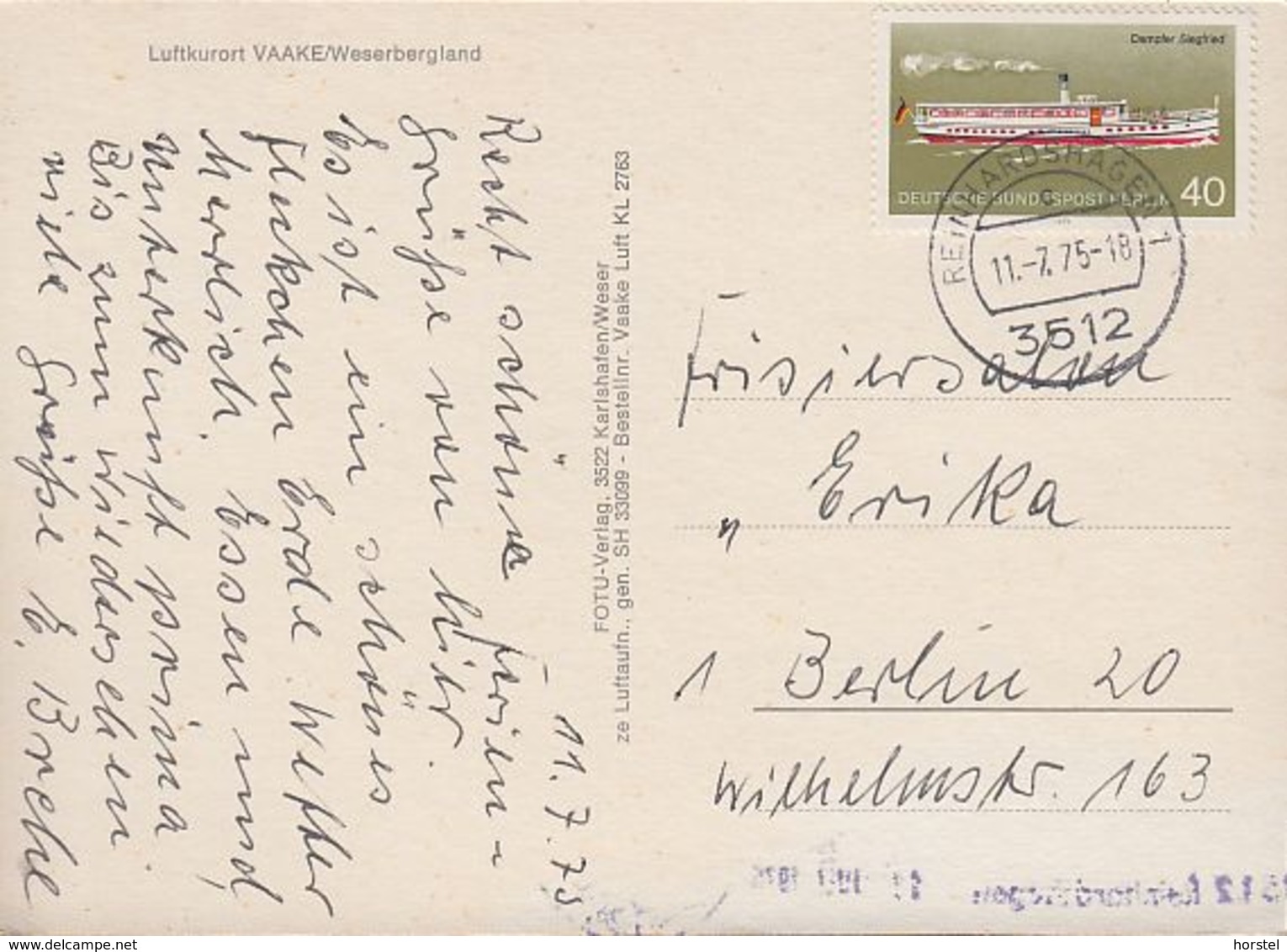 D-34359 Reinhardshagen -  Vaake - Luftbild - Air View - Nice Stamp - Hofgeismar