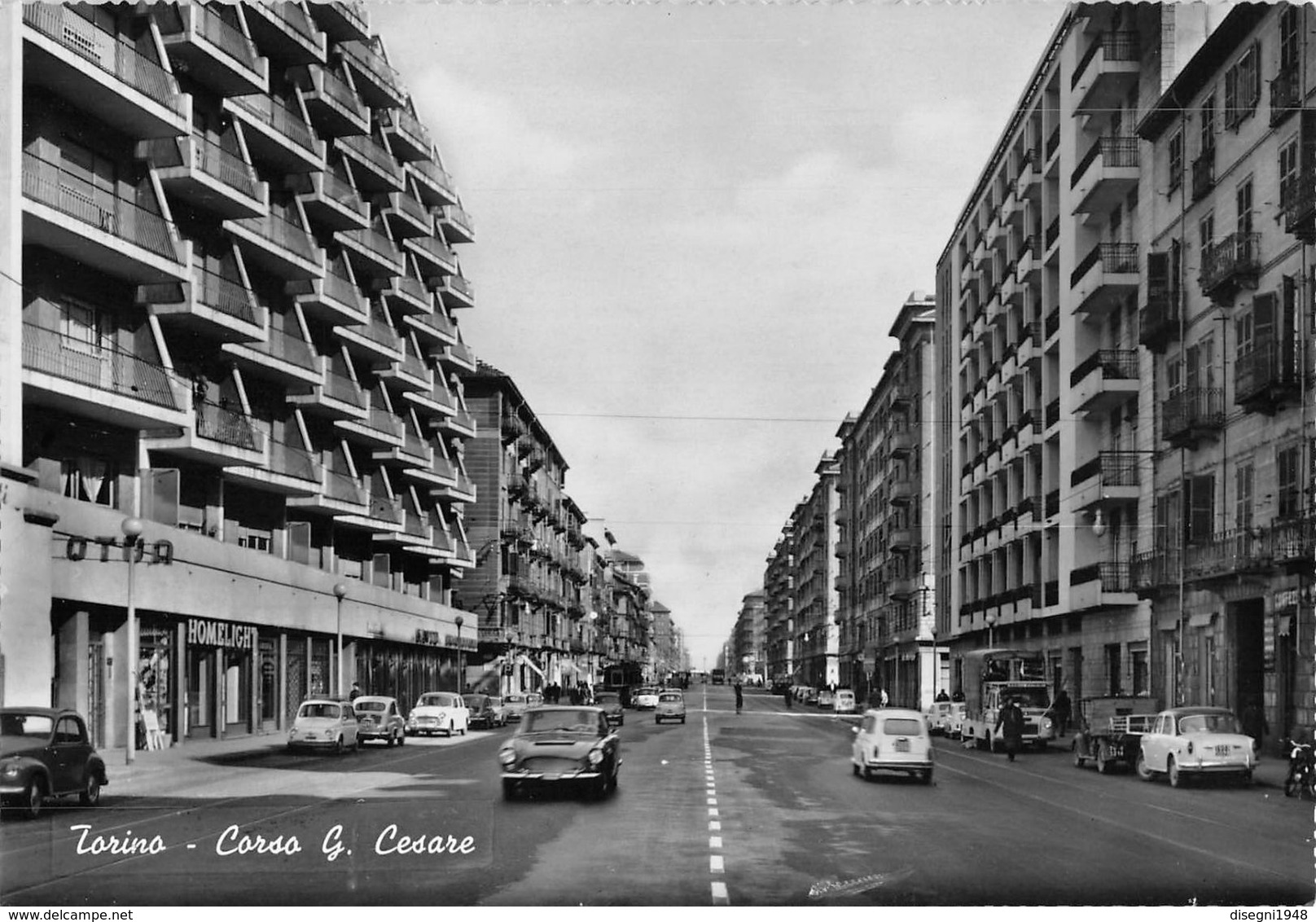 07292 "TORINO - C.SO GIULIO CESARE - SACAT" ANIM. AUTO ANNI '50. CART. ORIG. NON SPED. - Tarjetas Panorámicas