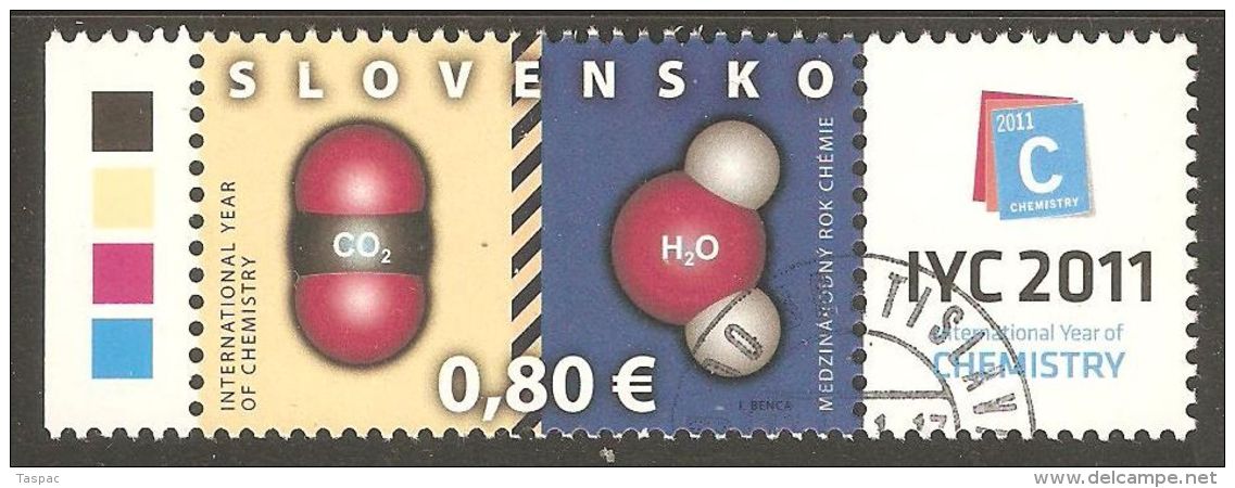 Slovakia 2011 Mi# 652 Zf Used - International Year Of Chemistry - Oblitérés