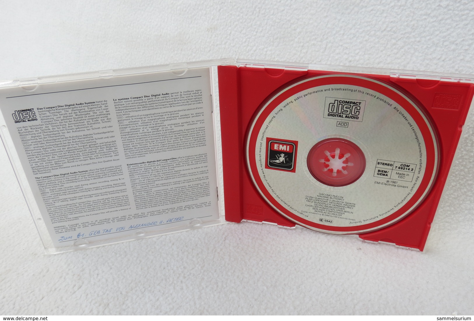 CD "Puccini" Madame Butterfly, Großer Querschnitt - Opera