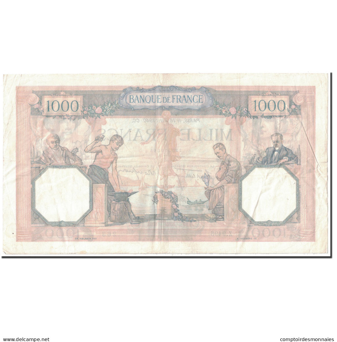 France, 1000 Francs, 1 000 F 1927-1940 ''Cérès Et Mercure'', 1940, 1940-04-18 - 1 000 F 1927-1940 ''Cérès Et Mercure''