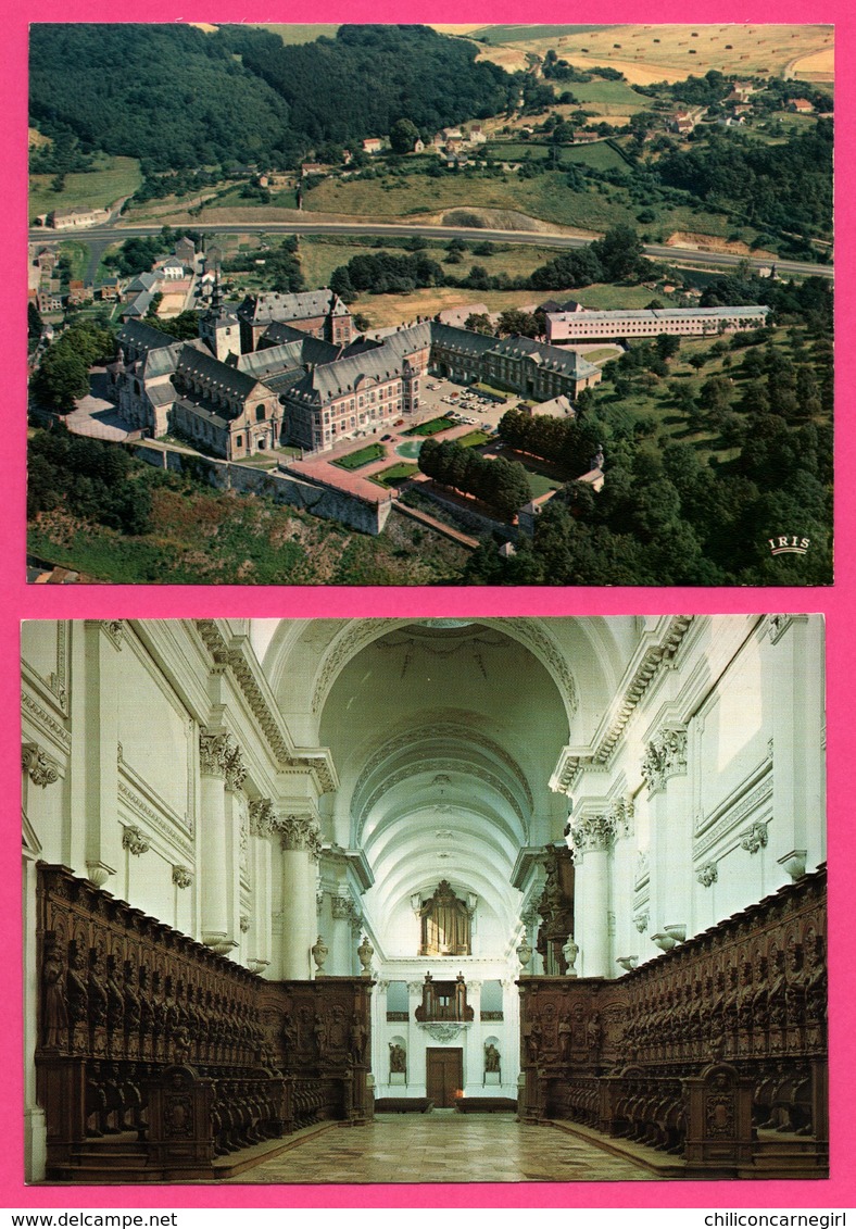 2 Cp - Abbaye De Floreffe - Vue Aérienne - Intérieur De L'Abbatiale - Abdij - MAGERMANS - NELS - THILL - IRIS - Floreffe