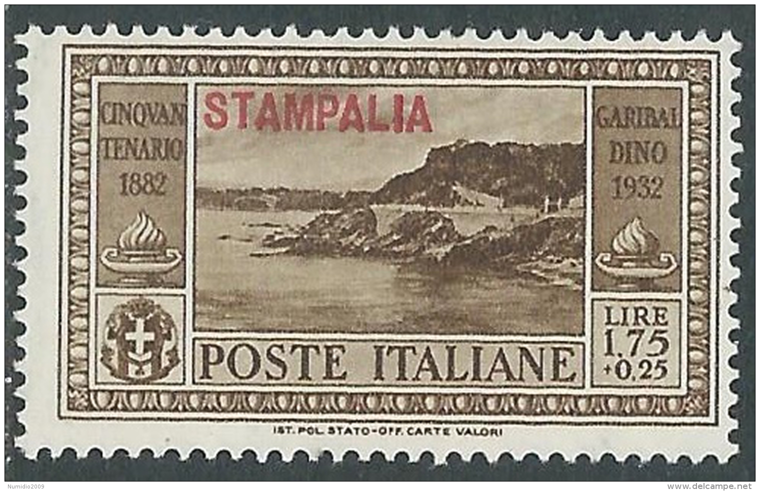 1932 EGEO STAMPALIA GARIBALDI 1,75 LIRE MH * - I39-9 - Aegean (Stampalia)