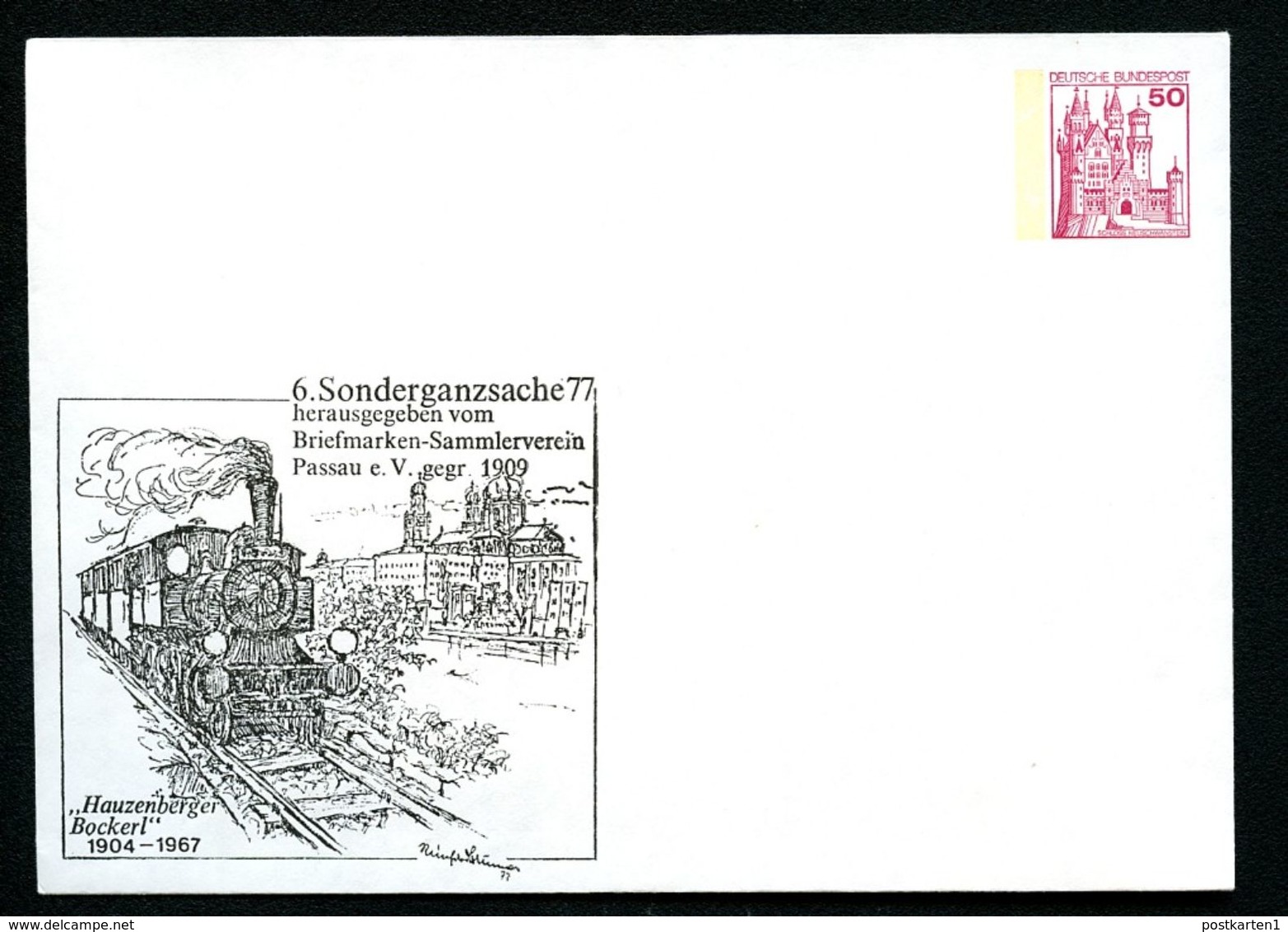 Bund PU112 C2/013 Privat-Umschlag EISENBAHN HAUZENBERGER BOCKERL 1977 - Private Covers - Mint