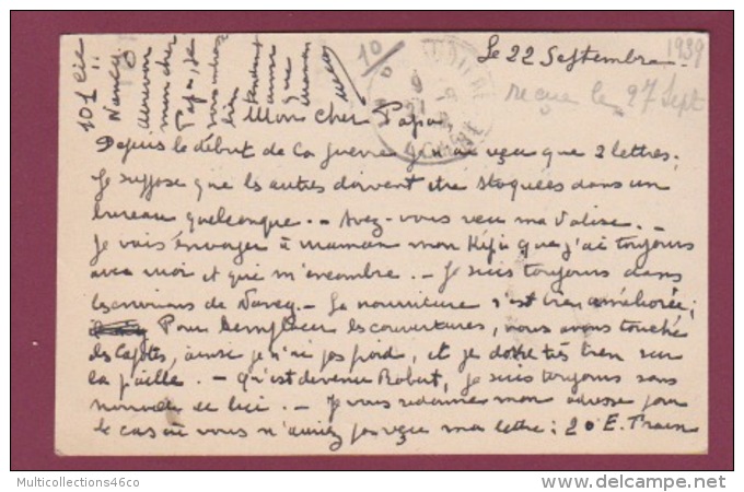 060318 GUERRE 39 45 - FM MILITAIRE 1939 NANCY Tampon DEMANDEZ UN COMPTE COURANT - Cartas & Documentos