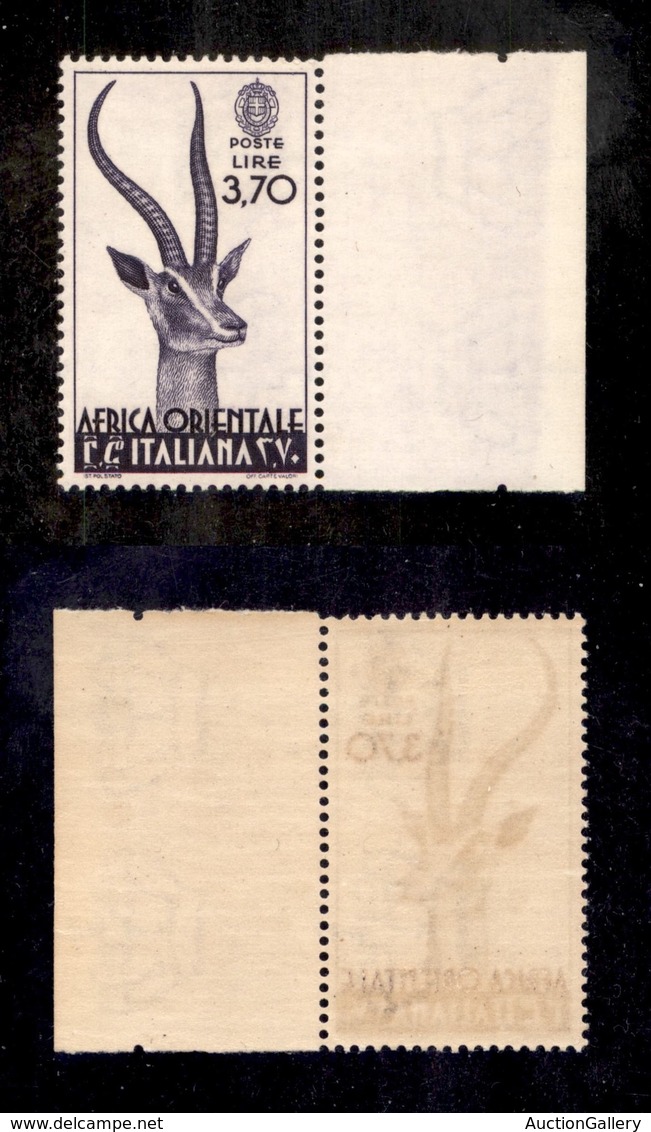 2212 COLONIE - AOI - 1938 – 3,70 Lire Soggetti Vari (17) – Bordo Di Foglio – Gomma Integra (225) - Altri & Non Classificati