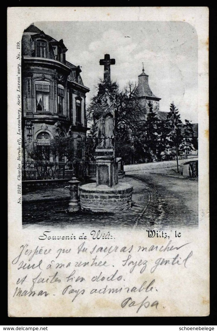A5223) Luxemburg Karte Wiltz 4.6.1900 N. Belgien Jemeppe - 1895 Adolphe Right-hand Side