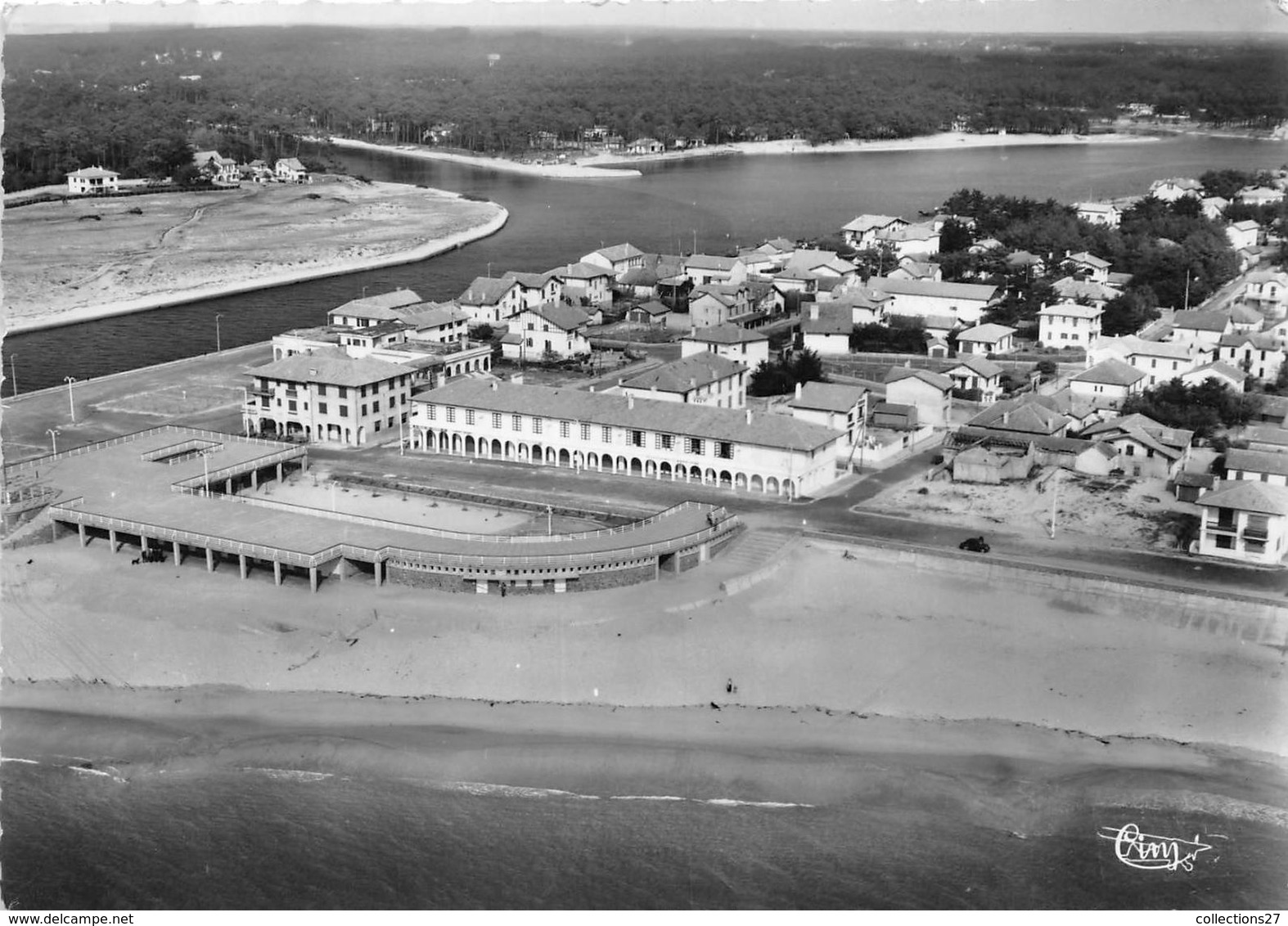 40-CAPBRETON- VUE AERIENNE LA MER ET LE CANAL - Capbreton