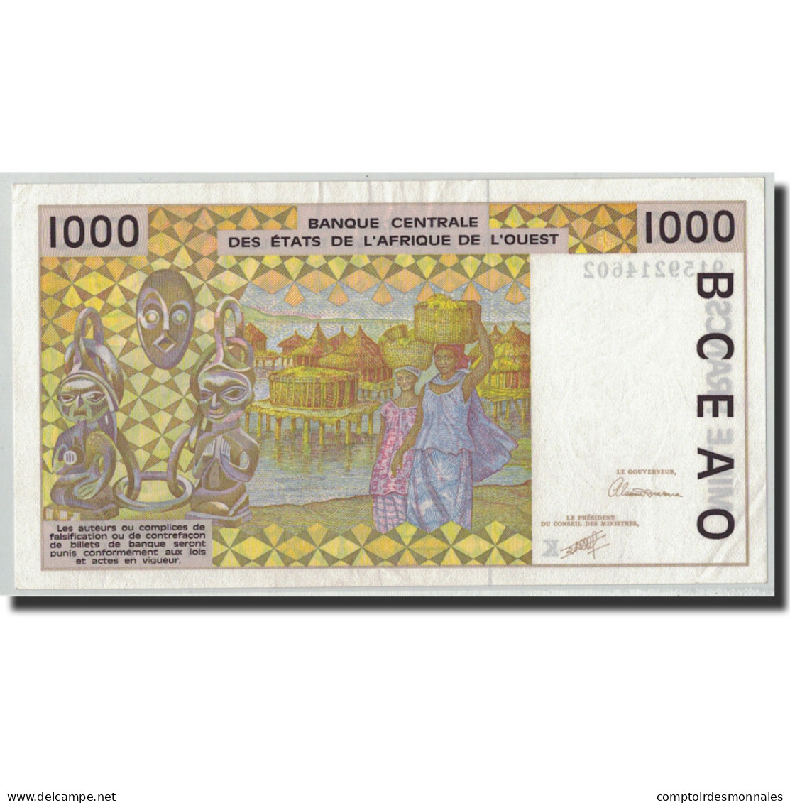 Billet, West African States, 1000 Francs, 1990, KM:707Kg, SUP - Westafrikanischer Staaten