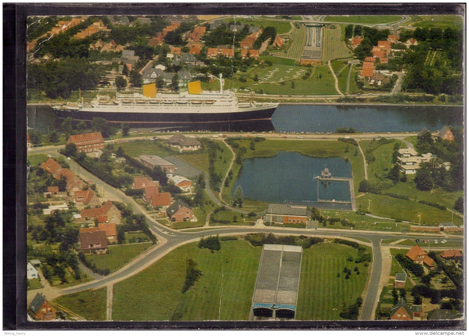 Rendsburg - Luftbild Mit Schiff MS Europa Im Nord Ostseekanal über Dem Straßentunnel - Rendsburg