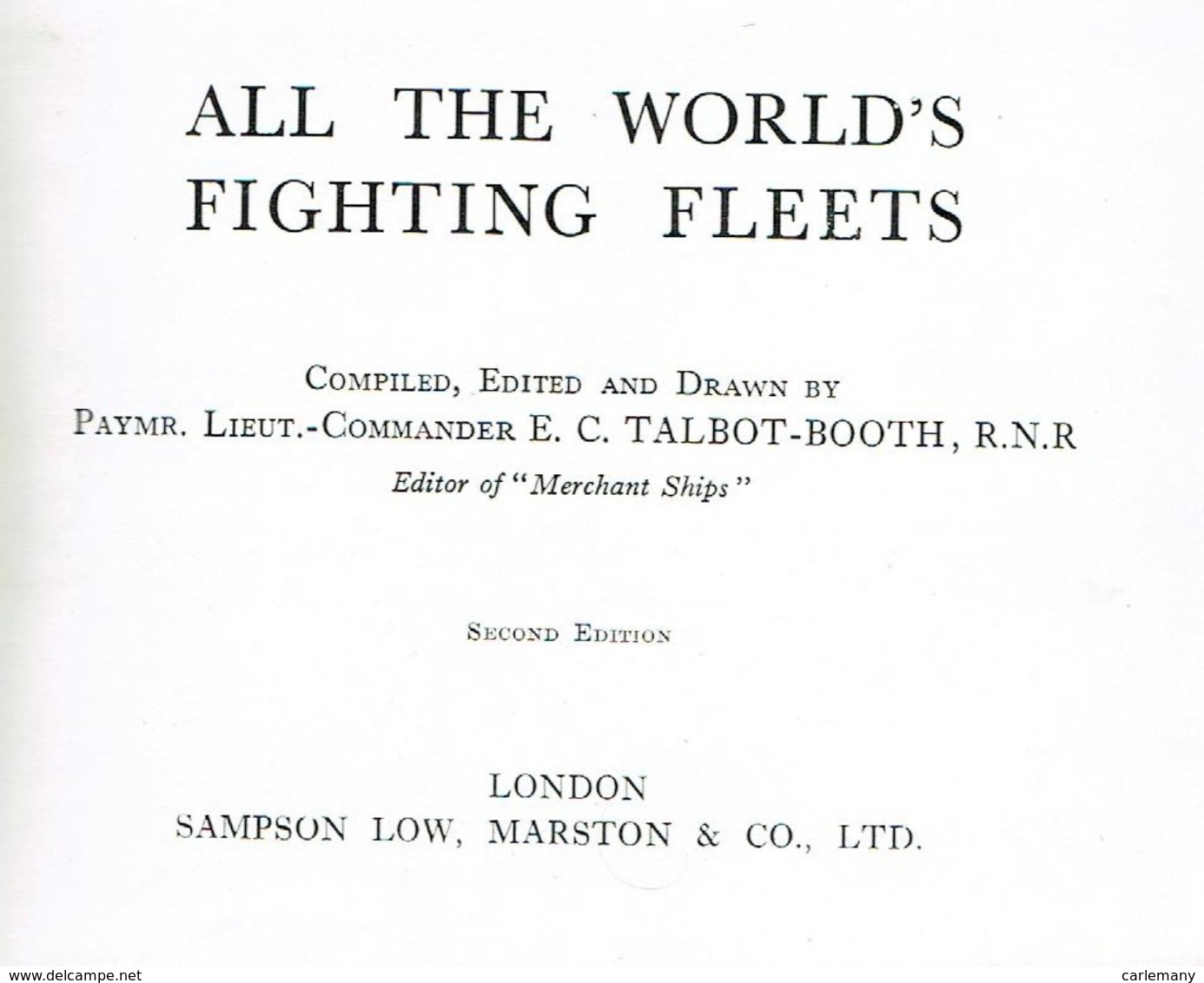 Livre Angles ALL THE WORLD'S FIGHTING FLEETS (London) - Other & Unclassified