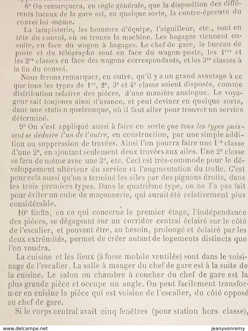 Plan De Type D'abris De Voyageurs.Chemin De Fer D'Ancône à Bologne. 1861 - Obras Públicas
