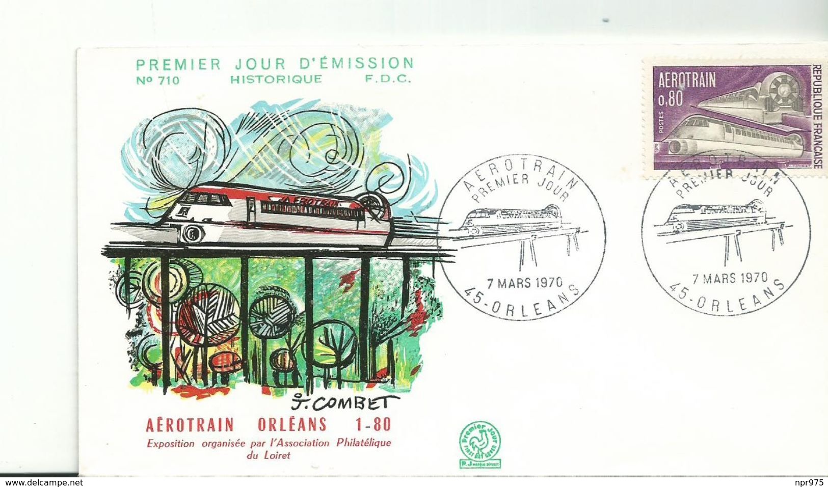 Enveloppe 1 Er Jour 1970  Aerotrain 45orleans - Other & Unclassified