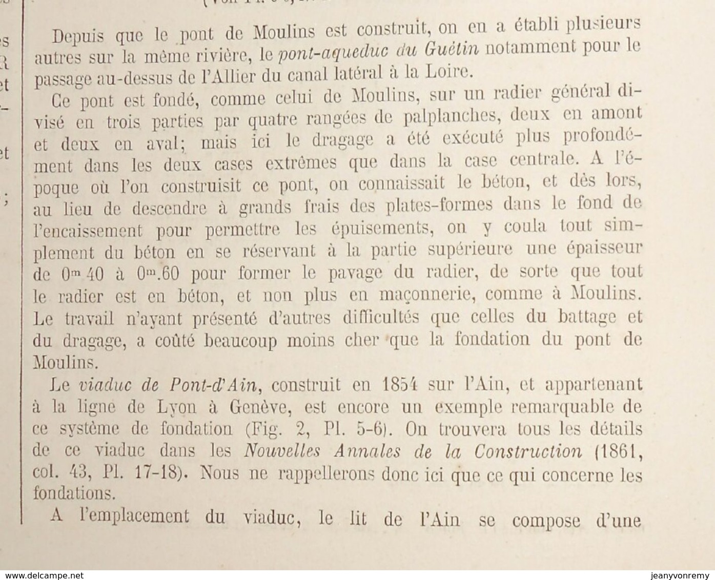 Plan De L'étude Générale De Fondation Dans Des Terrains Compressibles Et Affouillables. 1866 - Travaux Publics
