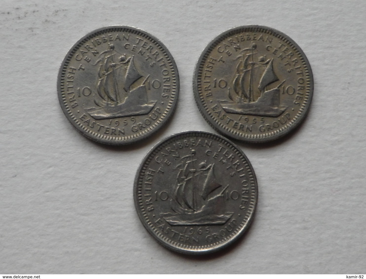 Caraibes 10 Cents  1955 -59-65      Km#5   Cupronickel  TTB   DATE AU CHOIX - Caraibi Britannici (Territori)