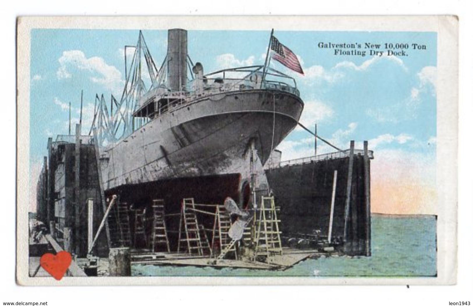 21082-LE-ETATS UNIS-Galveston's - New 10,000 Ton-Floating Dry Dock----------bateau - Galveston