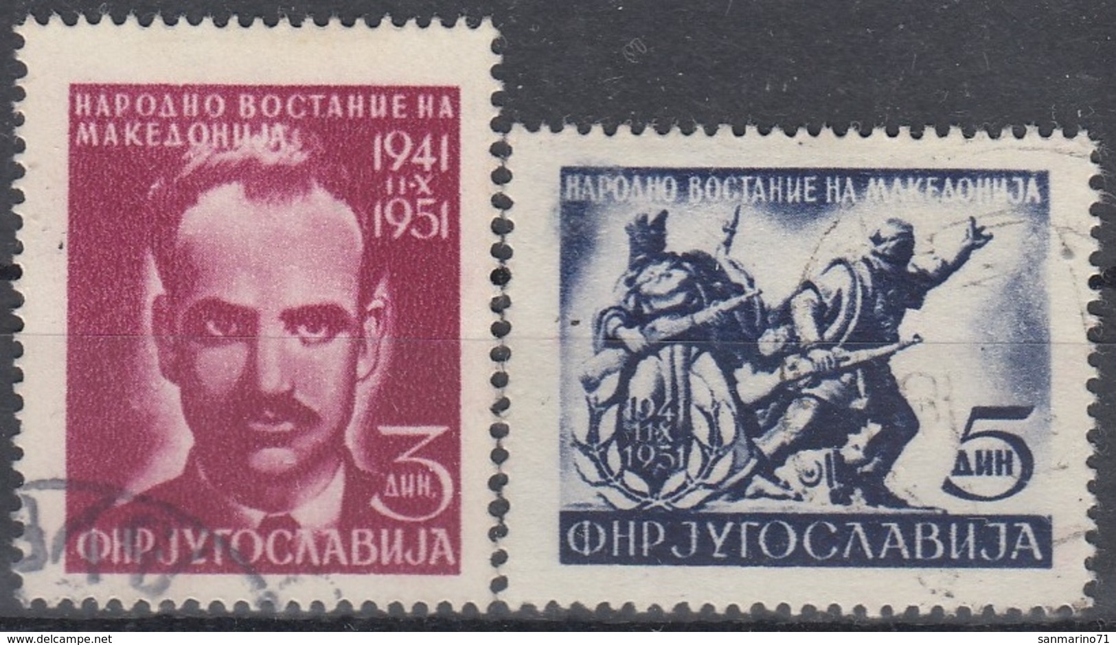 YUGOSLAVIA 672-673,used,falc Hinged - Autres & Non Classés