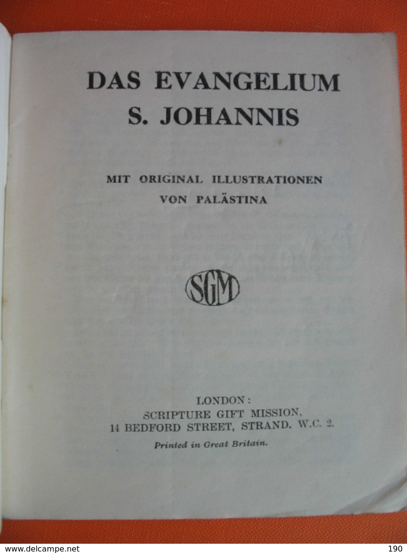 Das Evangelium S.Johannis Mit Original Illustrationen Von Palastina - Christentum