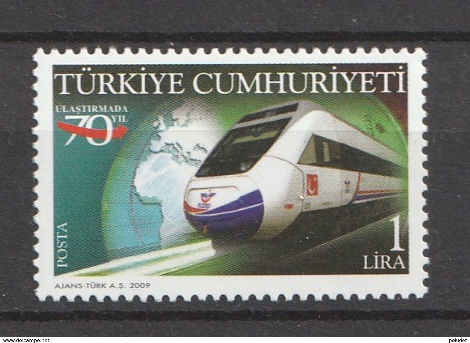 Turkey 2009, Transp.-Train-Plane-Ship (5) Mnh - Neufs