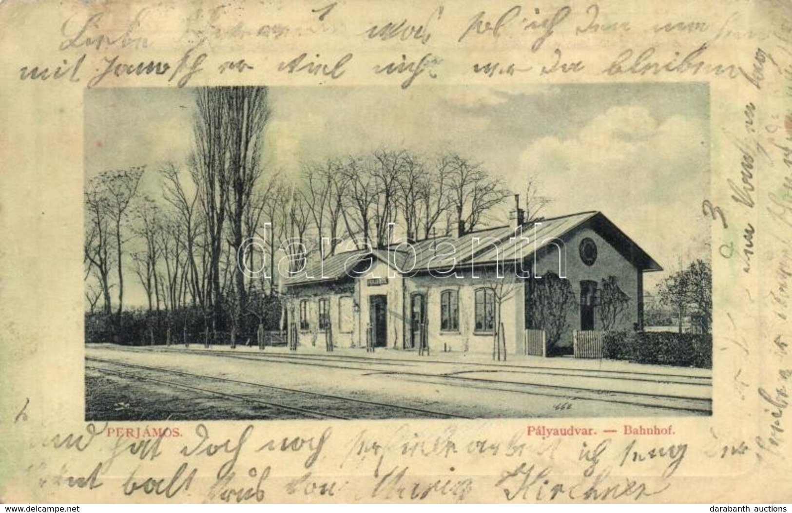 T3 Perjamos, Periam; Palyaudvar, Vasutallomas. W. L. Bp. 6724. / Gara / Bahnhof / Railway Station (r) - Zonder Classificatie