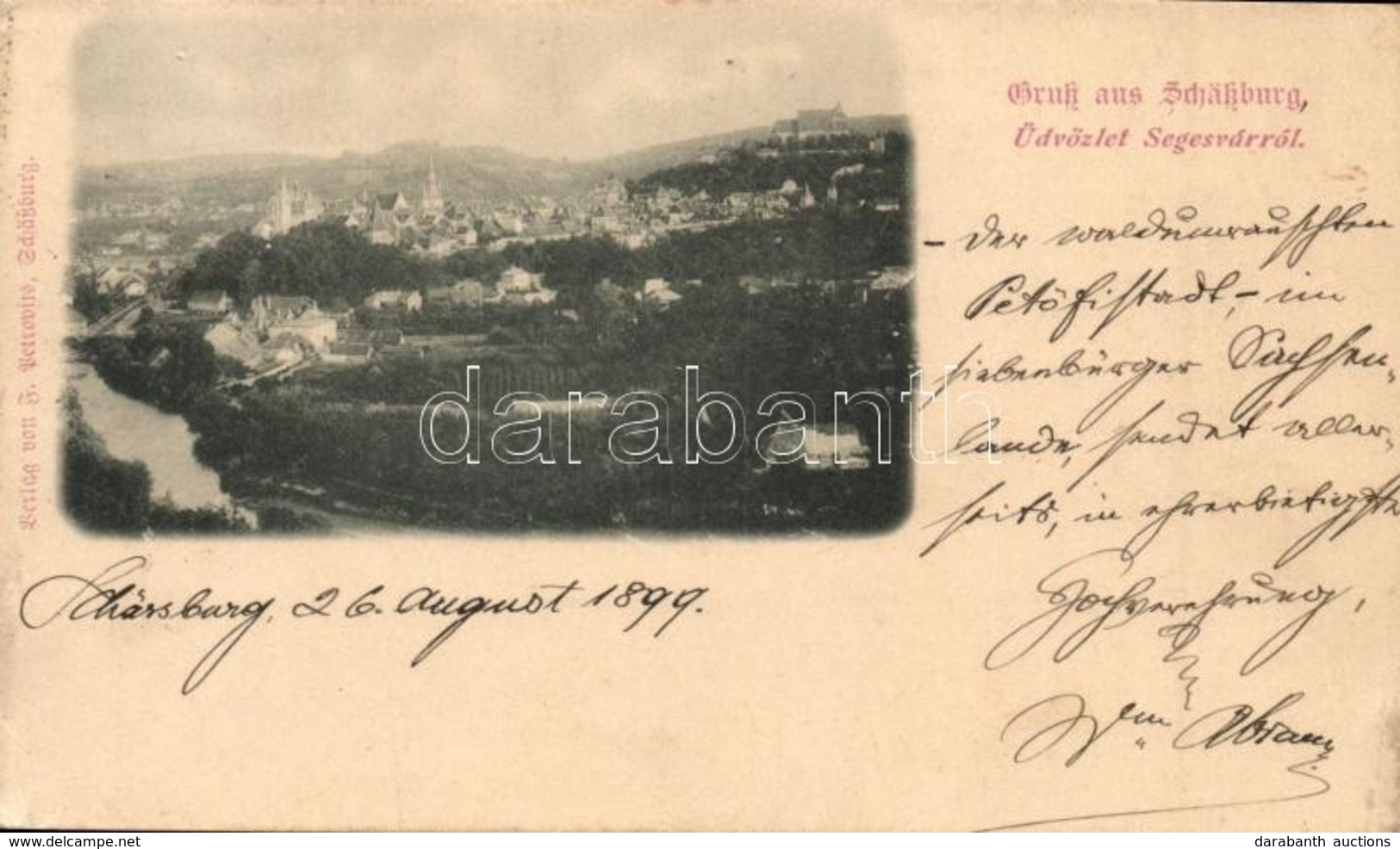 T2/T3 1899 Segesvar, Schassburg, Sighisoara; Latkep. Petrovits Kiadasa / General View (EK) - Zonder Classificatie