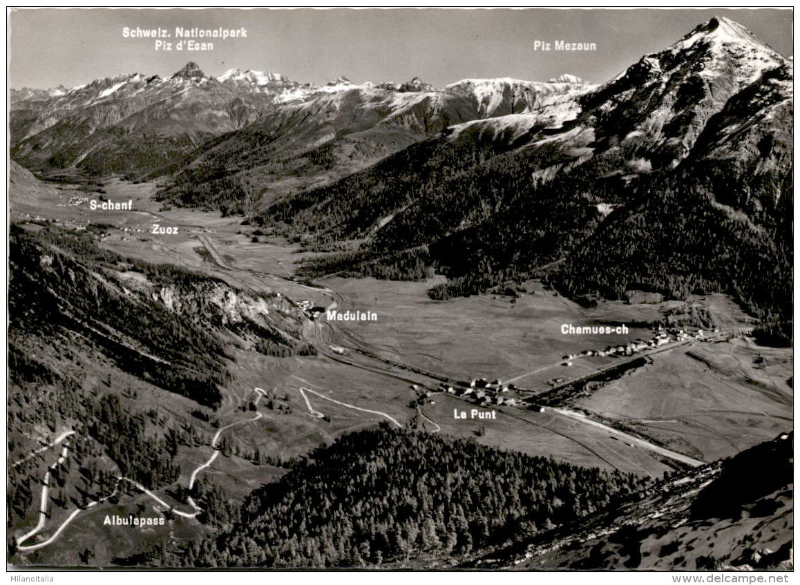 La Punt - Chamues-ch - Madulain - Zuoz - S-chanf Gegen Piz D'Esan Und Piz Mezaun (29-863) - La Punt Chamues-ch