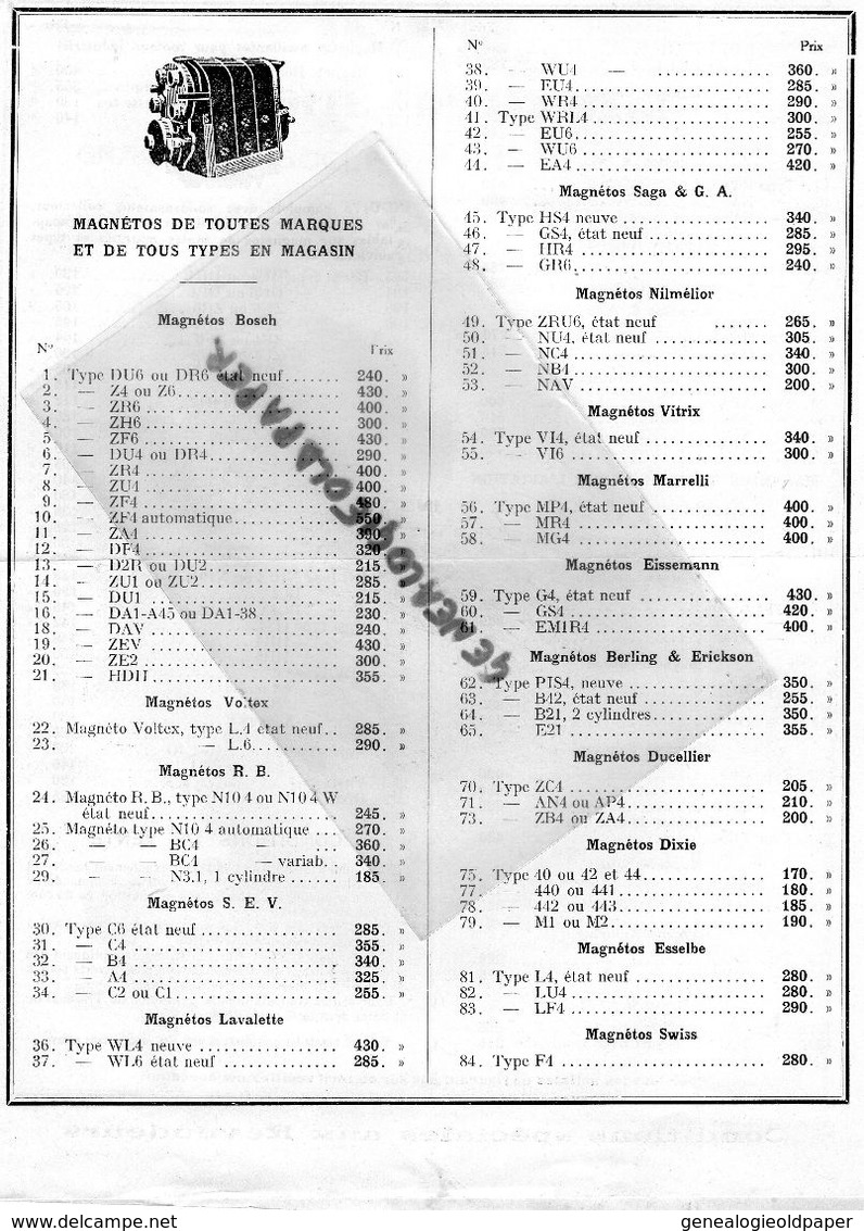 92- LEVALLOIS PERRET- CATALOGUE D.J.M. SECURITE ALLUMAGE- DESBOIS CONSTRUCTEUR- 65 RUE VALLIER- - Automobil