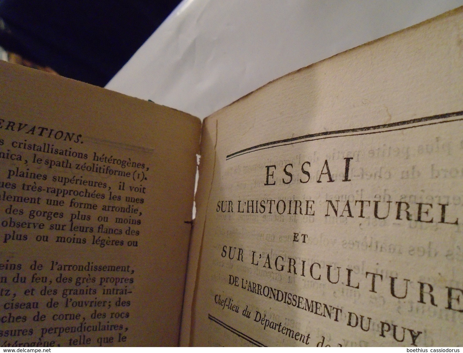 Essai sur histoire naturelle et agriculture arrondisst du Puy : Haute-Loire 1811 VITAL BERTRAND (Puy-en-Velay, Auvergne