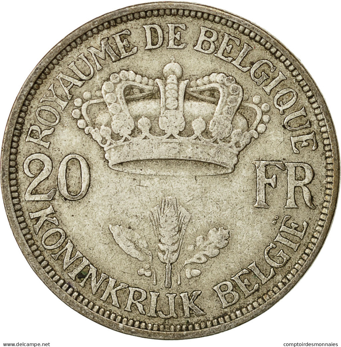 Belgique, 20 Francs, 20 Frank, 1934, TB+, Argent, KM:105 - 20 Frank