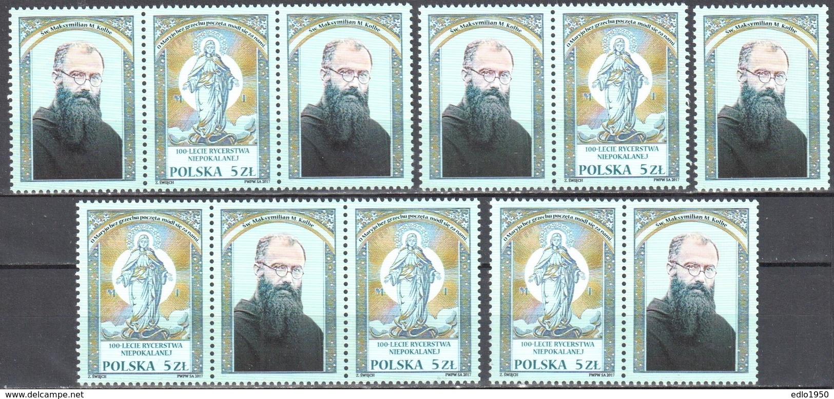 Poland  2017 -  The Knights Of The Immaculata - Combination - MNH (**) - Nuevos