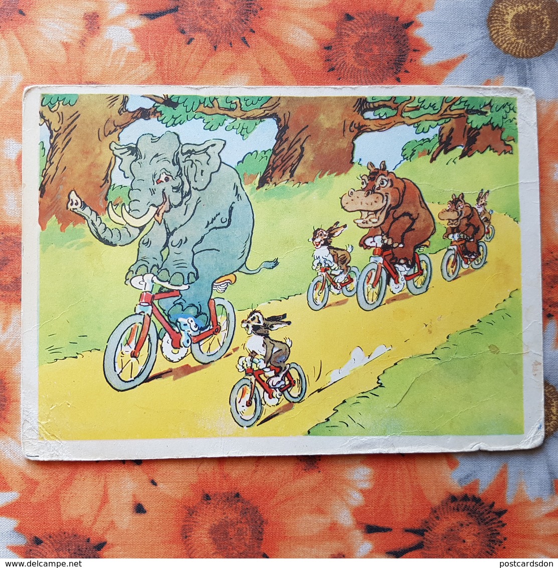 Bazhenov "Little Champion ". 1961 - USSR  - Hare - Hippo - Elephant - Bicycle - Hippopotames