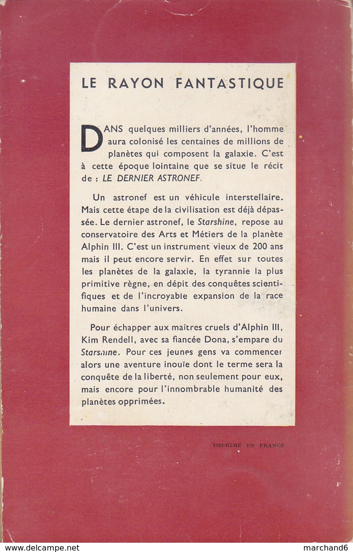 Science Fiction Le Rayon Fantastique Le Dernier Astronef N°18 Murray Leinster 1953 - Le Rayon Fantastique