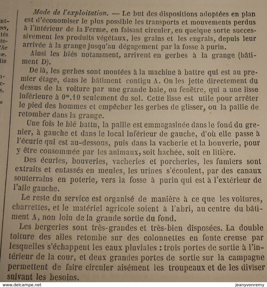 Plan De La Ferme Impériale De Saint Germain. Les Tirés.1869 - Travaux Publics