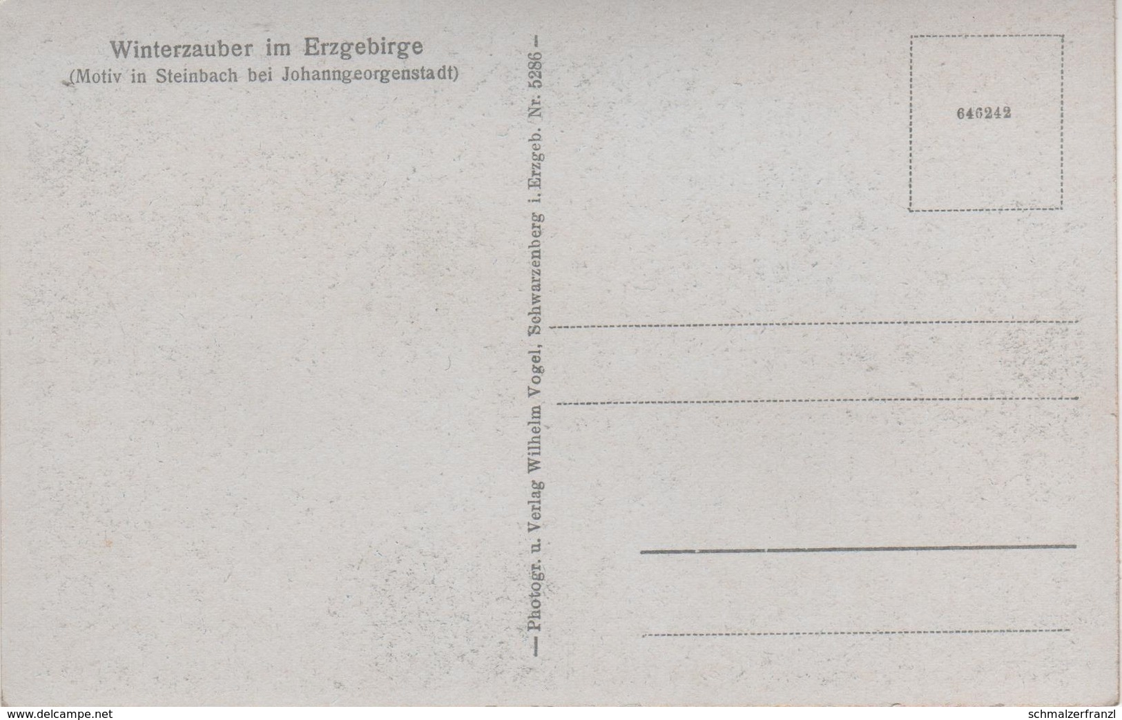 AK Steinbach Winter Gasthof ? A Breitenbrunn Erlabrunn Johanngeorgenstadt Sosa Wildenthal Bockau Carlsfeld Erzgebirge - Johanngeorgenstadt